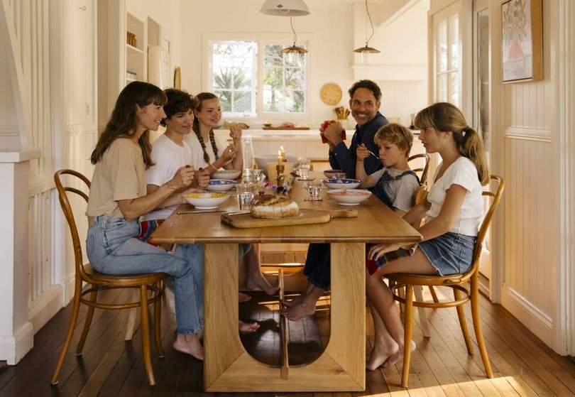 The Adamo family at their dining table. Pic: Amelia Rushforth.