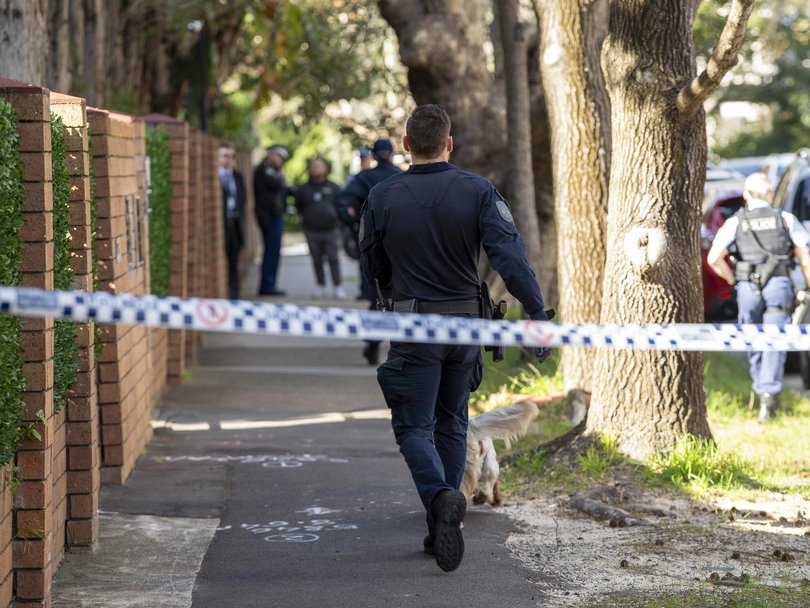 A crime scene and an exclusion zone were established on Monday following the incident. Picture: NewsWire / Jeremy Piper