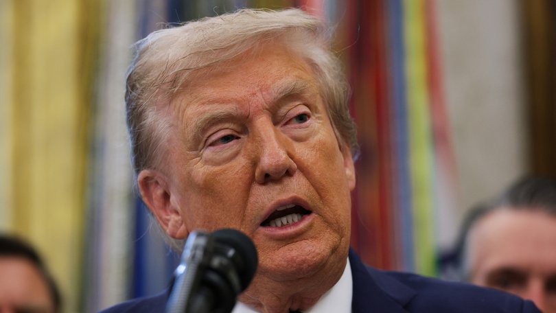 Donald Trump made his first public appearance in a week to announce the move of Space Command headquarters.