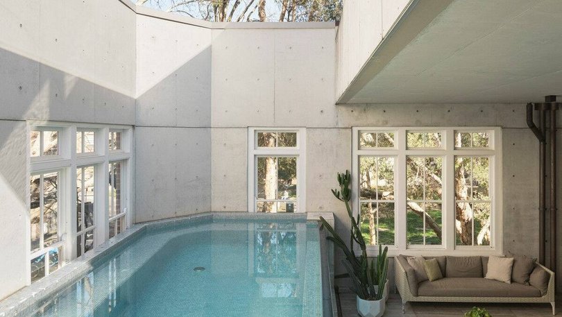 The glass-fronted pool is open-air. Pic: BresicWhitney.