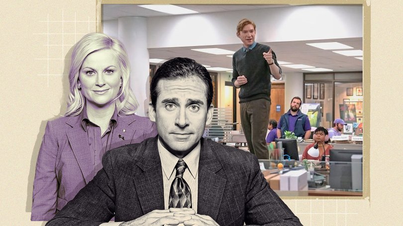 The ghosts of mockumentary sitcoms Parks and Rec and The Office haunt the latter’s long-awaited spin-off The Paper, right.