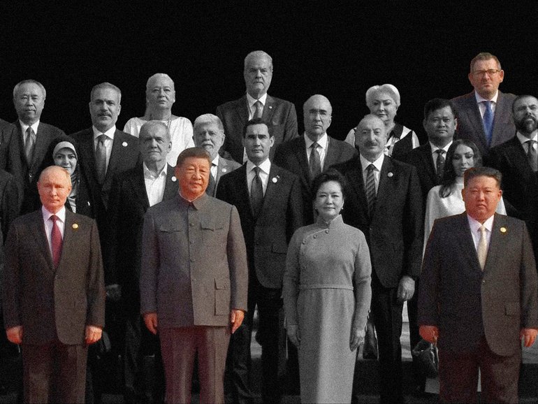 Daniel Andrews was photographed alongside Chinese President Xi Jinping, Russian President Vladimir Putin and Supreme Leader of North Korea Kim Jong Un.