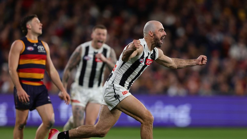 Steele Sidebottom celebrates a goal.