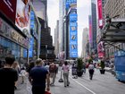 Advertisements for Amazon in Times Square in Manhattan, July 7, 2025.