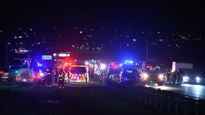 Two women have died after being struck by a car on a freeway in Melbourne.