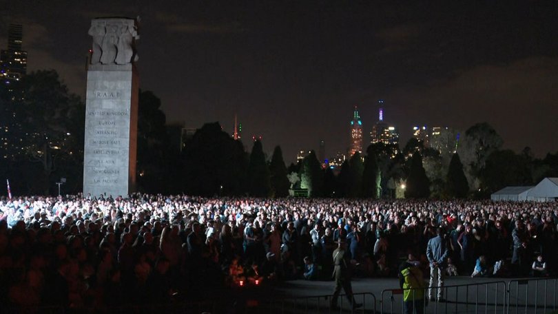 Crowd members were concerned as a group of people disrupted the Dawn Service at the Melbourne Shrine of Remembrance.