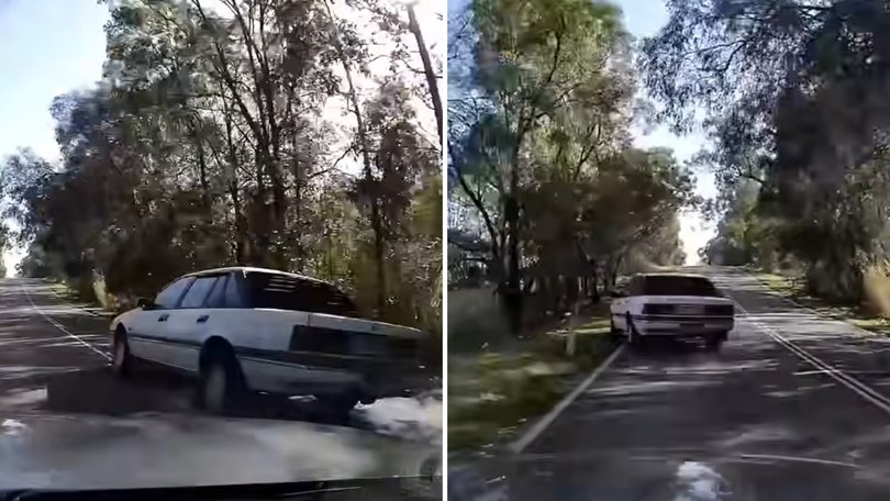 Dash cam footage has capture the moment a car crashed.