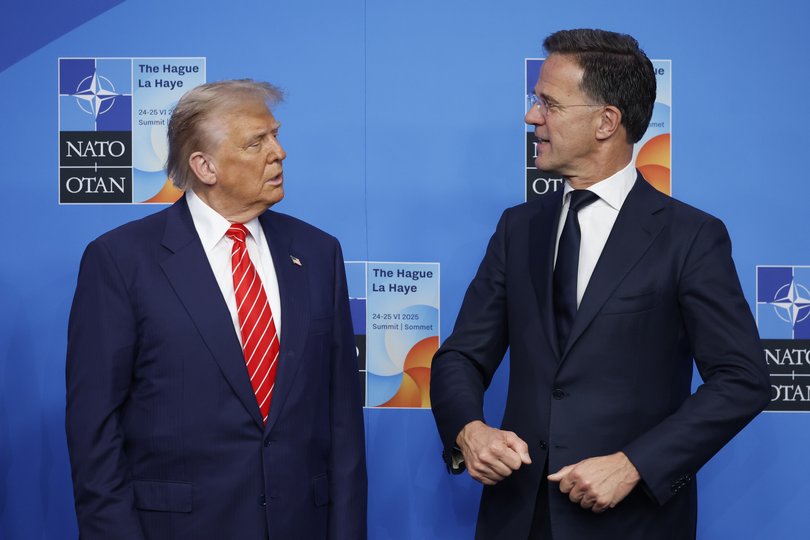 Donald Trump with NATO Secretary General Mark Rutte at the 2025 NATO Summit.
