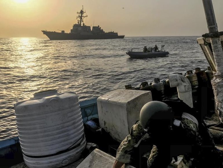 The Pentagon says two Venezuelan fighter jets flew near a US Navy ship in the Caribbean Sea. 