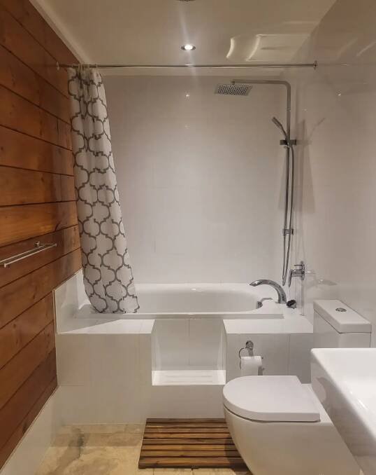 The bathroom.