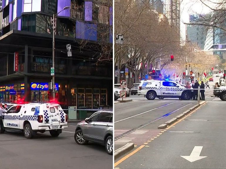 Melbourne CBD was largely cordoned off after a deadly shooting on Elizabeth St on Sunday.