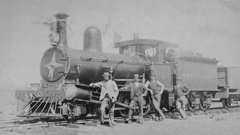 A locomotive in 1896. 