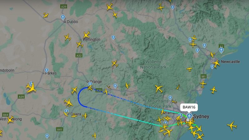 The BA flight was forced to rurn around.