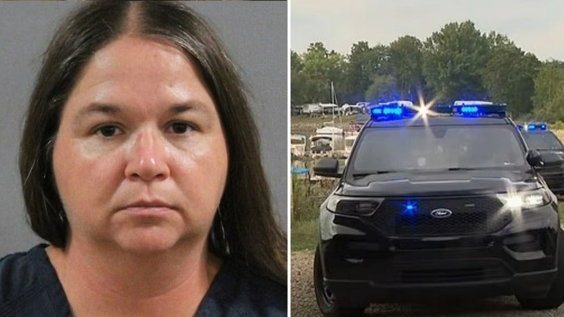 The mother has been charged after her child and husband drowned in the lake.