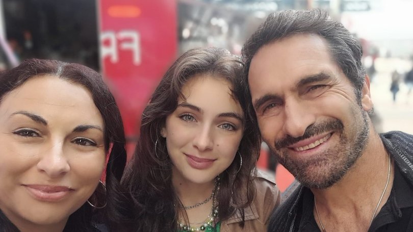 Mercury Psillakis, his wife Maria and daughter Freedom.