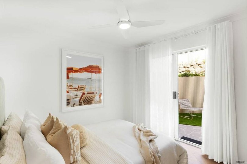 The two bedrooms open to the courtyard.