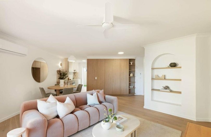 Open-plan living and dining.