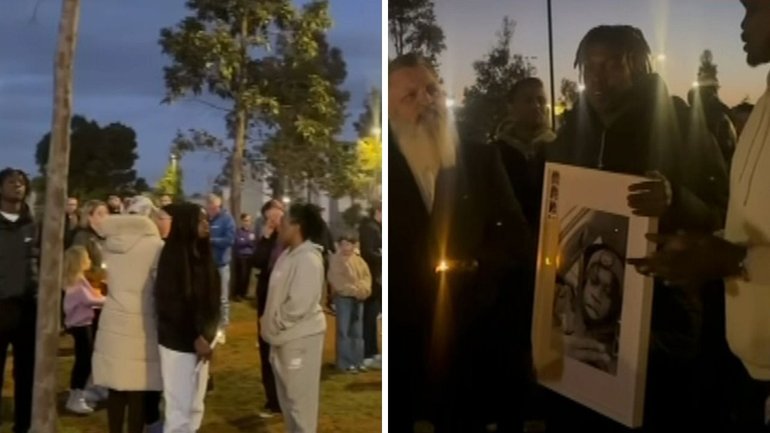 A vigil was held on Tuesday night in Cobblebank for the two children allegedly murdered by a gang on their way home from basketball. 