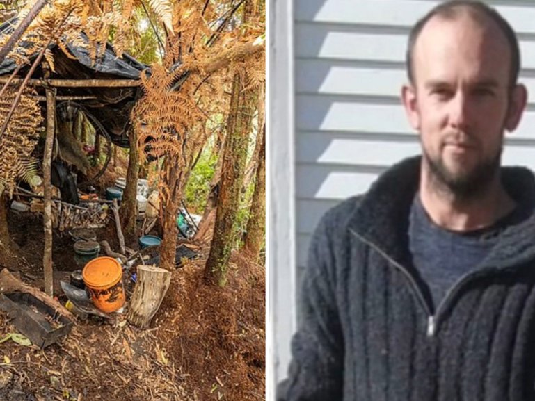 Police have released fresh photos of a site where fugitive father Tom Phillips was living with his children.