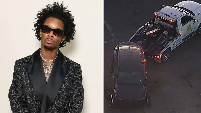 A body was found in a car registered to the singer.