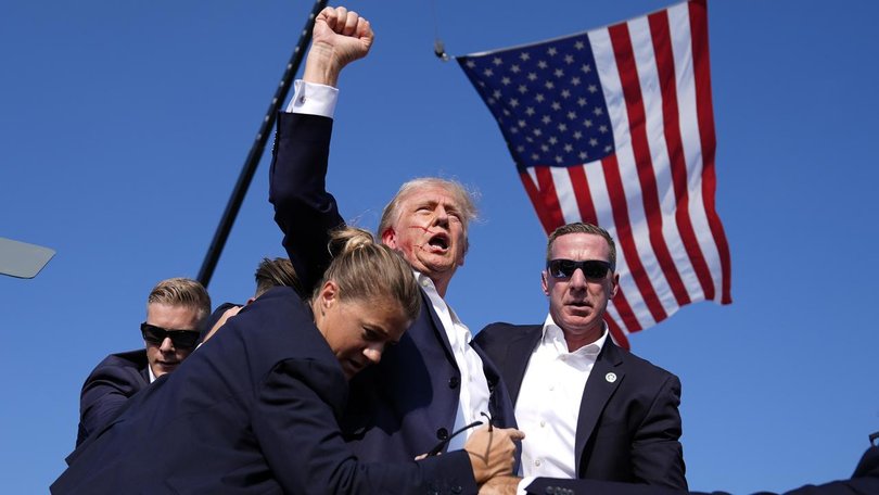 Donald Trump after an attempt on his life in Butler, Pennsylvania. (AP PHOTO)