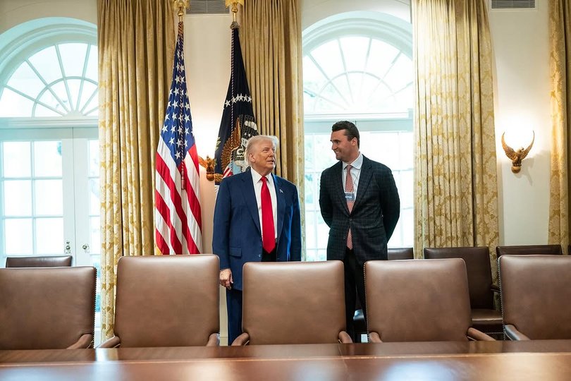 Donald Trump and Charlie Kirk.