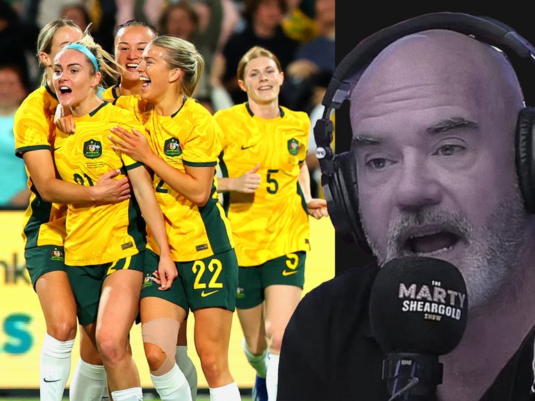 The Matildas and Marty Sheargold.