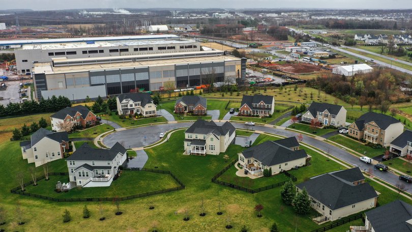 An Amazon Web Services data centre under construction in Washington Virginia.