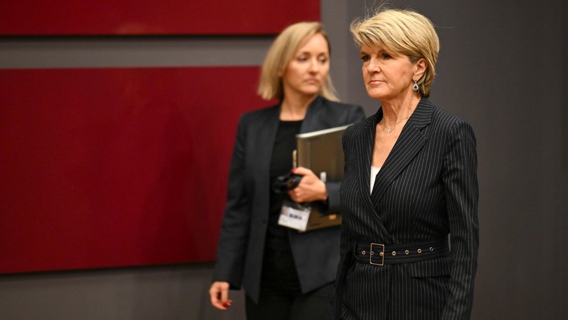 Julie Bishop at the press conference.