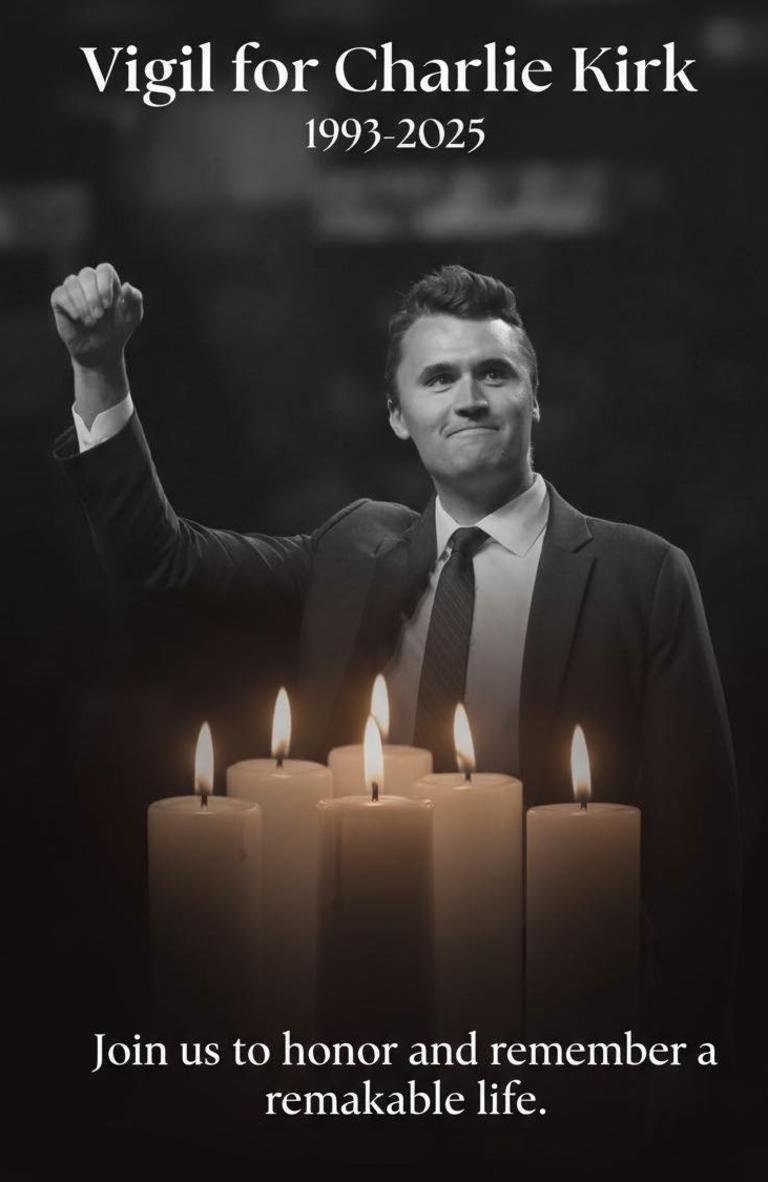 Turning Point Australia have organised a vigil for the assassinated Charlie Kirk in Sydney on Friday evening. Picture: Facebook