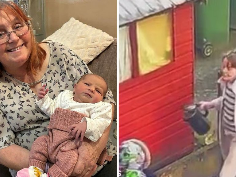 Horrific moment grandma is attacked with a kettle of boiling water.
