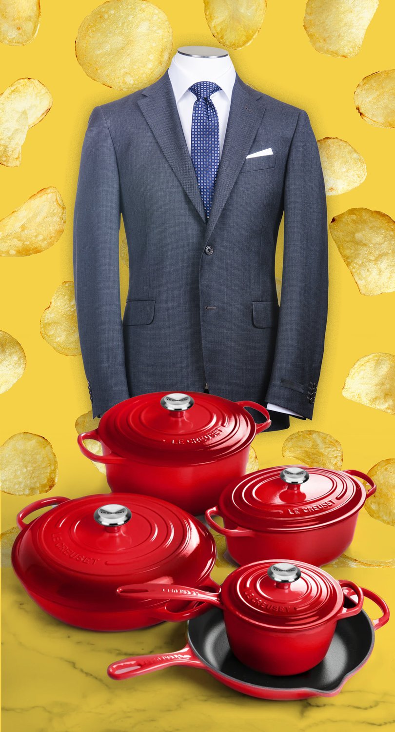 It seems there’s still a place for high-end cookware and a Saville Row suit in the luxury stakes.