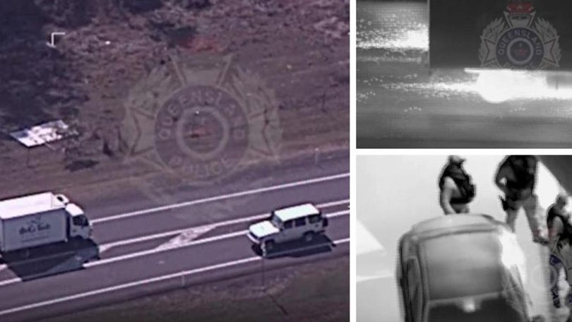 A man allegedly stole truck and drove it in on nothing more than its rims, sending sparks onto the road.