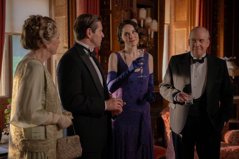 From left, Penelope Wilton, Allen Leech, Michelle Dockery and Paul Giamatti.