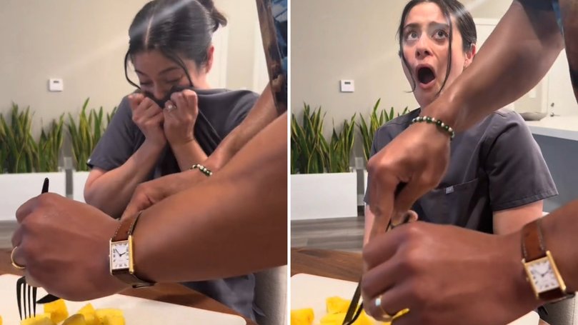 Ms Wilson shared her reaction to pineapple on TikTok.