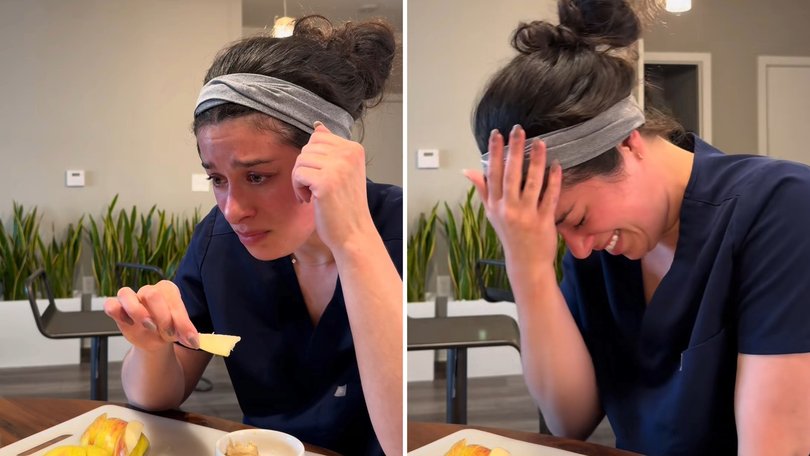 A woman has taken the internet by storm after sharing a video of herself confronting a lifelong fear — fruit.