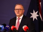 SYDNEY, AUSTRALIA - NewsWire Photos SEPTEMBER 12 2025; The Prime Minister, Anthony Albanese, Minister for Multicultural Affairs, Anne Aly, and the Special Envoy to Combat Islamophobia, Aftab Malik address the media in a press conference. Photo: NewsWire/ Gaye Gerard