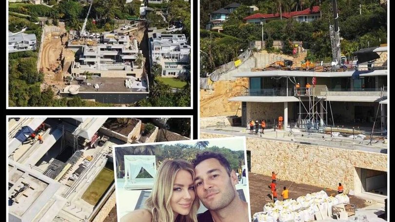 Jen Hawkins and Jake Wall's mega-mansion project in Whale Beach, Rocca Bella, is nearing completion. Picture J Group Projects/Instagram