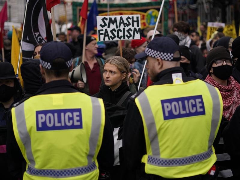 Extra police have been deployed to keep the peace between protesters at rival rallies in London.