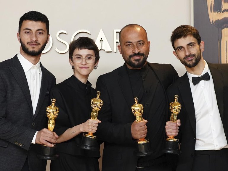 The Israeli army has raided the home of Oscar-winning Palestinian filmmaker Basel Adra.
