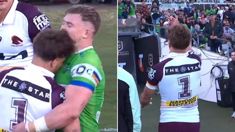 Reece Walsh is facing a possible sanction for headbutting Hudson Young and then flipping the bird at Raiders fans.