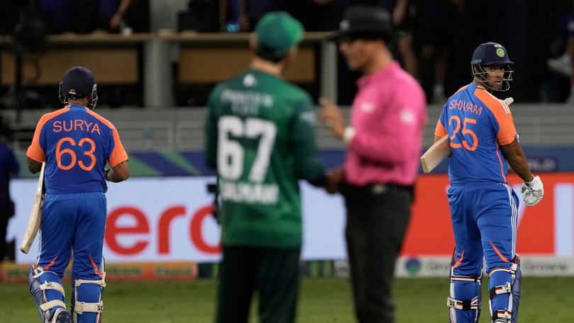 India left the field straight after claiming the win, refusing to shake hands with Pakistan.