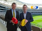 AFL boss Andrew Dillon with WA Origin great Glen Jakovich at Optus Stadium on Monday.