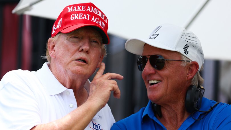 Donald Trump and former LIV Golf CEO Greg Norman.