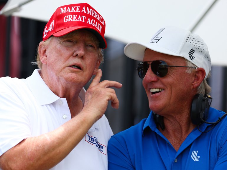 Donald Trump and former LIV Golf CEO Greg Norman.