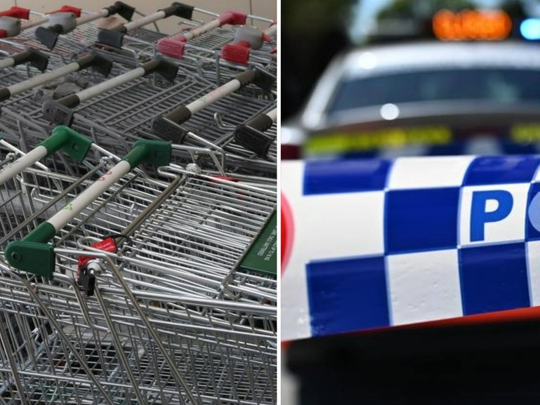 A man suffered serious injuries after being hit by a shopping trolley.