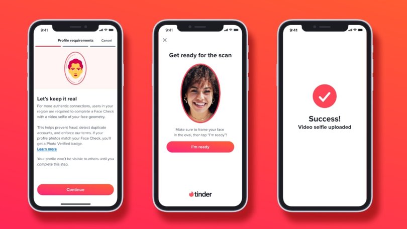 New Tinder users will be required to use the Face Check feature when signing up for the app, from Tuesday.