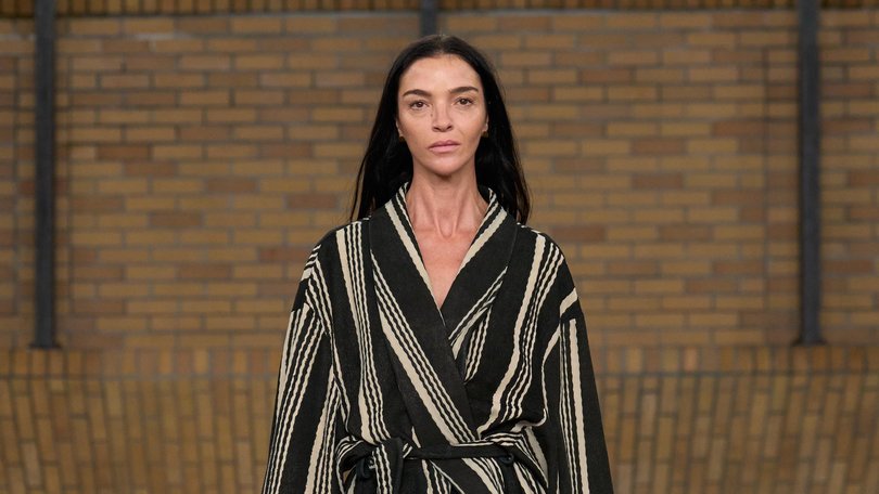 An exacting bathrobe at Calvin Klein. 