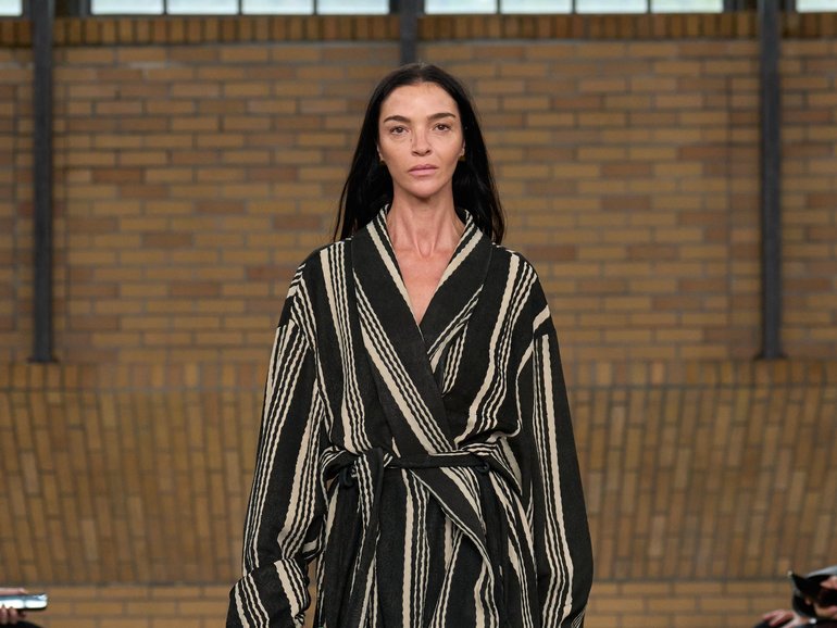 An exacting bathrobe at Calvin Klein. 