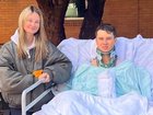 Tom Prebble pictured after his major spinal surgery.